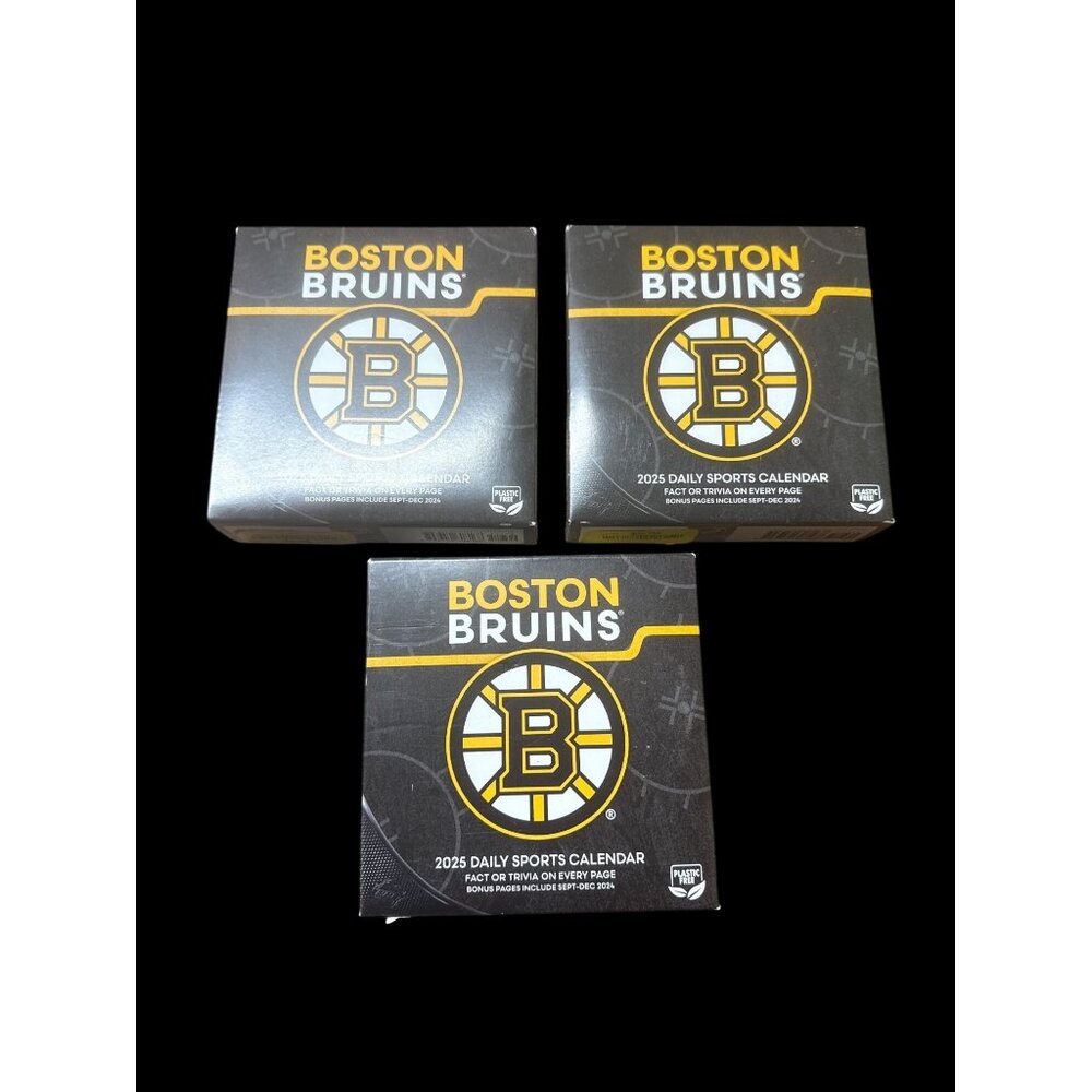 Boston Bruins 2025 Daily Sports Calendar Trivia & Facts New in Box